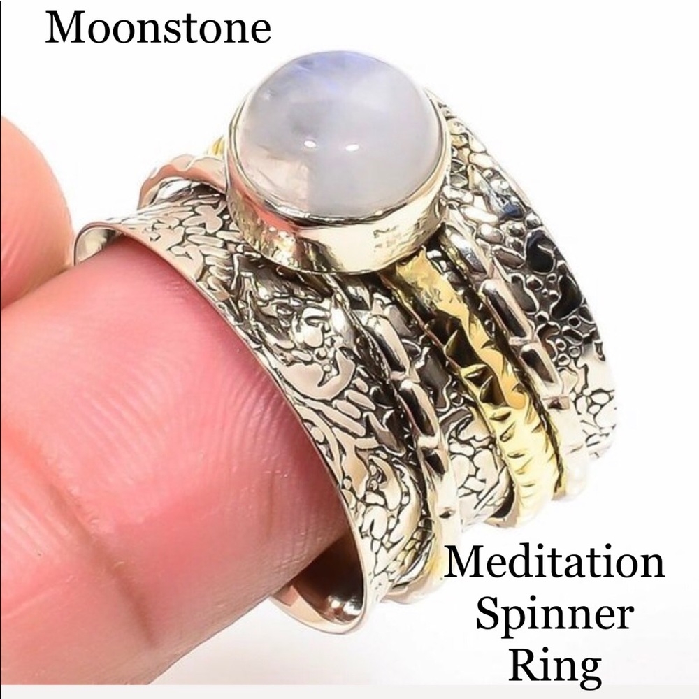 Moonstone Spinner Ring✨Two Tone